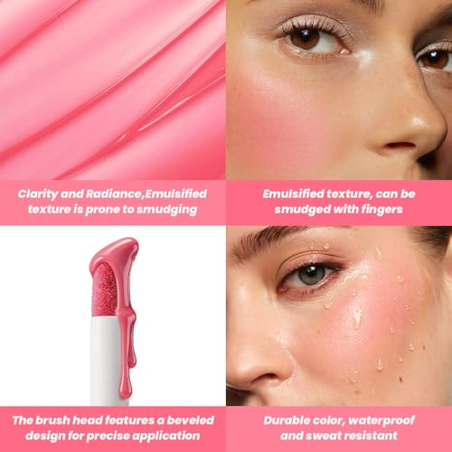 Mekuel Berry Pink Liquid Blush for Cheeks, Lips & Eyes - Long-lasting Makeup