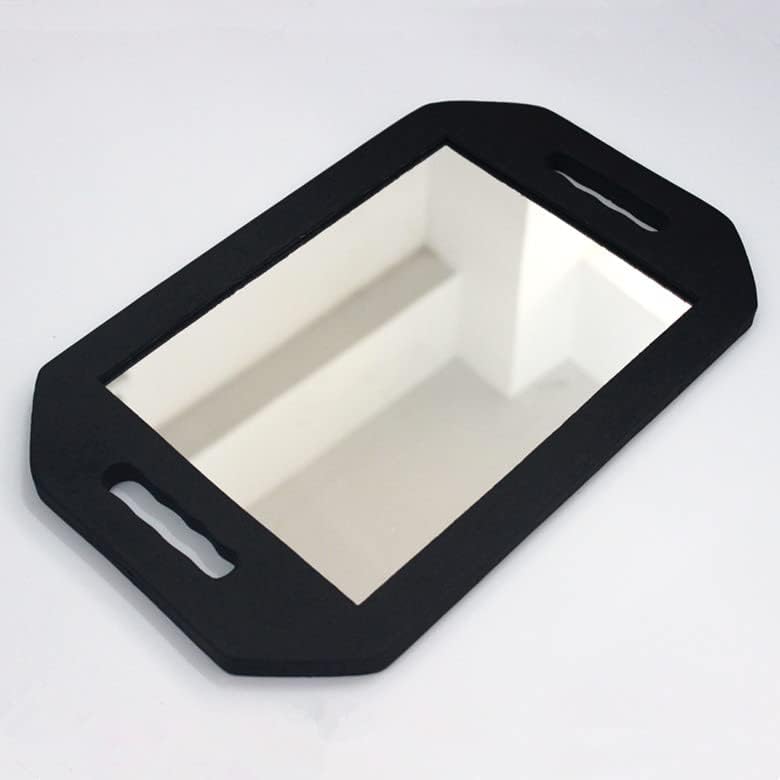 Handheld Hairdressing Mirror with Dual Handles - Lightweight Foam Back View