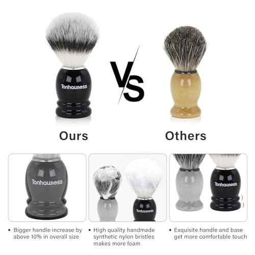 Shaving Brush Kit for Men, 4 in 1 Shaving Brushes Set Includes Nylon Bristle Shave Brush, Shaving Bowl & Stand and Shaving Soap Kit for Men¡¯s Shave Gift