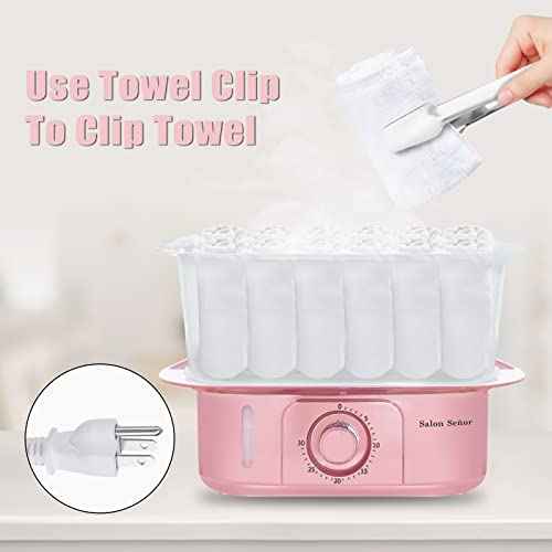 Pink Towel Steamer with Quickly Heating in 5 Mins Auto Off Timer Spa Towel Steamer for Personal Use at Home