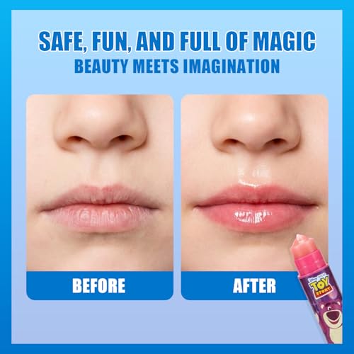 Townley Girl Toy Story 7 Pack Lip Balm with Keychain, Plant Based Lip Balm for Boys and Girls, Kids Chapstick