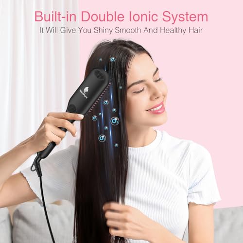 MiroPure Ceramic Hair Straightener Brush – Ionic 2-in-1