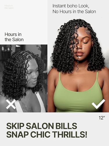 Frodio 13x6 HD Boho Braided Lace Wig 12" Glueless Pre-Cut