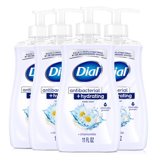 Dial Antibacterial Plus Hydrating Chamomile Liquid Hand Soap, 11oz (Pack of 4)