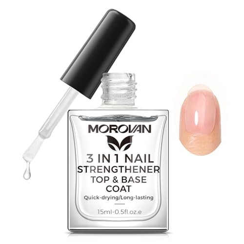 Morovan 3-in-1 Nail Strengthener & Quick Dry Top Coat