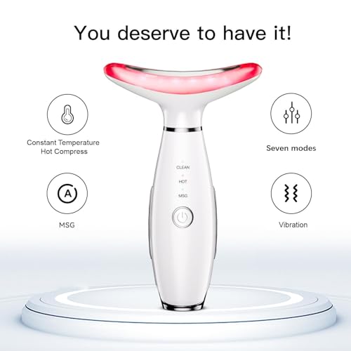 7-Color Red Light Therapy Face Massager with Vibration & Heat