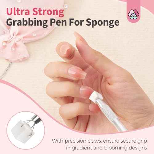 SAVILAND 100PCS Nail Sponges for Ombre: Nail Art Sponges with Storage Box Grabbing Pen Ombre Nail Sponge Gradient Nail Tools Aura Nails Ombre Nail Brush Accessories Supplies Home DIY Nail Art Salon