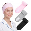 3-Pack Spa Facial Headband - Adjustable Terry Cloth Hair Wrap
