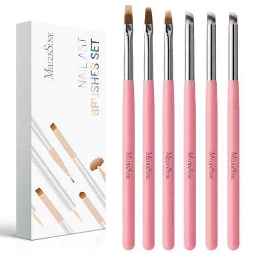 MelodySusie 6Pcs Ombre Nail Brushes,Nail Gradient Painting Pen for Blooming Nails, Gradient Nail, Manicure Nail Art Tools, Professional Accessories for Home and Salon Use