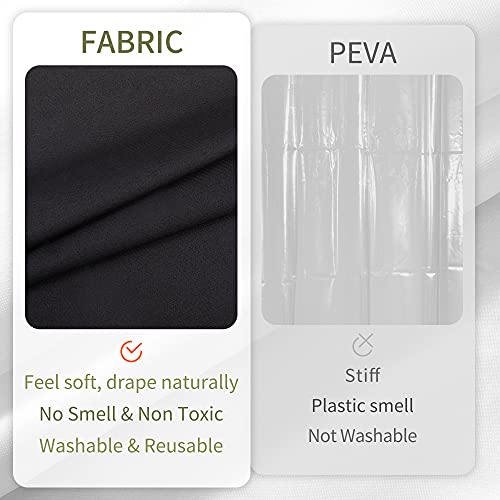 ALYVIA SPRING Extra Long Fabric Shower Curtain Liner Waterproof - 72" x 84", Soft & Lightweight XL Shower Curtain with 3 Magnets, Machine Washable - 72x84, Dark Gray