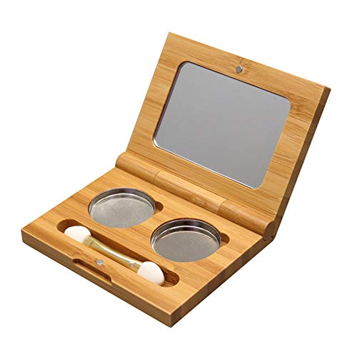 Bamboo Eyeshadow Palette Case with Mirror & Brush
