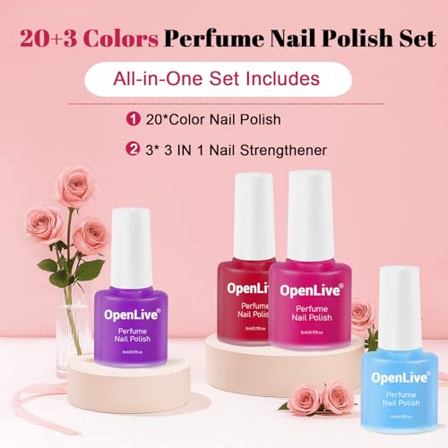 OpenLive 20 Color Perfume Nail Polish Set - Quick Dry, Long-Lasting, Salon-Grade for Women, DIY Nail Art