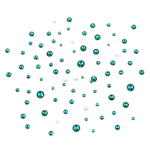 Tisslan 820pcs Glass Green Nail Rhinestones Flatback Crystals Mixed Size and Shapes for Makeup Nail Art Decoration Crafts Cheap Supply