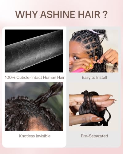 ASHINE Deep Wave Human Hair Crochet Extensions 18 Inch 120g Black - 2 Pack