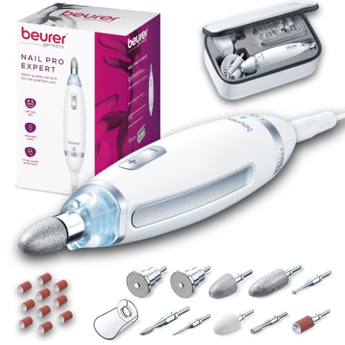 Professional Nail Drill Kit with 10 Attachments & LED Light
