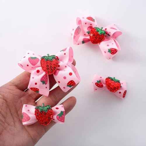 4Pcs Little Girls Strawberry Hair Bows Toddler Strawberry Hairpins Strawberry Hair Accessories Strawberry Hair Snap Barrettes