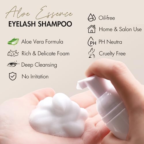 Lash Shampoo Concentrate Lash Cleaning for Eyelash Extensions Anti-allergic Hypoallergenic and Non-irritation Cleanser for Salon & Home Use(14 bags)