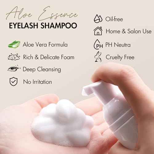 Lash Shampoo Concentrate Lash Cleaning for Eyelash Extensions Anti-allergic Hypoallergenic and Non-irritation Cleanser for Salon & Home Use (6 bags)
