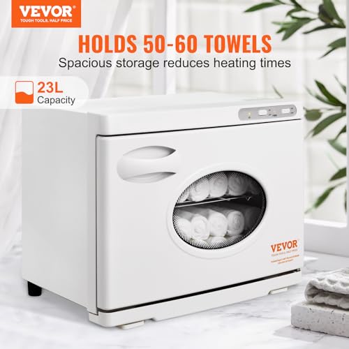 VEVOR 23L Hot Towel Warmer with UV Light & Stainless Steel Racks
