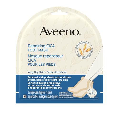 Aveeno Repairing CICA Foot Mask with Prebiotic Oat & Shea Butter, 1 Pair