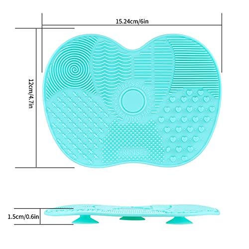 Silicone Makeup Brush Cleaning Mats - 2 Pcs Eco-Friendly Wash Pads in Green & Purple