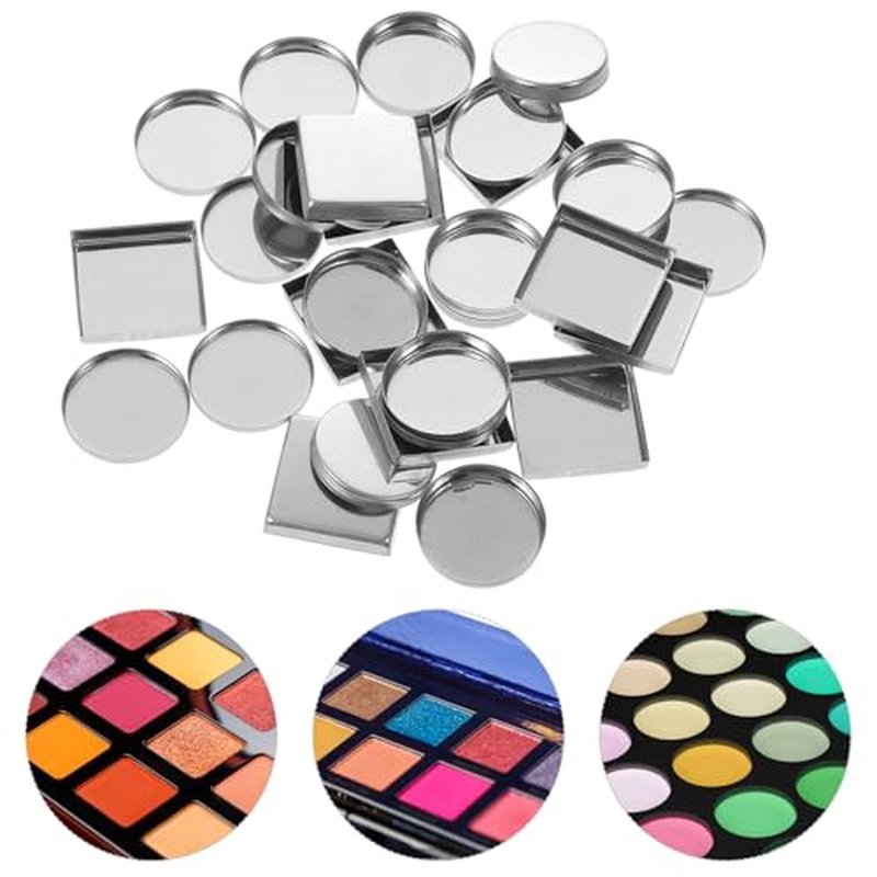 30Pcs Empty Eyeshadow Metal Pans Round Refillable Palette