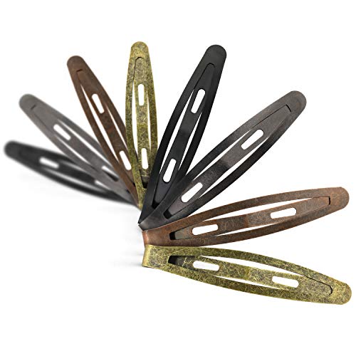 Oval Metal Hair Clips 40 Pcs - Snap Barrettes for Kids & Women, 2.4 Inch