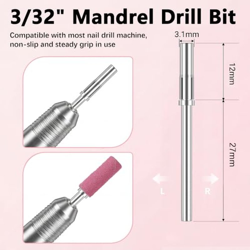 100pcs 240 Grit Sanding Bands with 3.1mm Mandrel - Nail Drill Bits