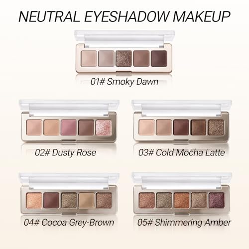 Erinde 5-Color Eyeshadow Palette - Matte & Shimmer Nude Neutrals