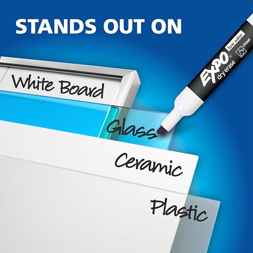 Expo Black Dry Erase Markers with Low Odor, 4 Count – Chisel Tip, 1 Pack