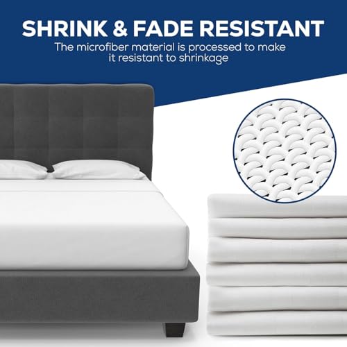 Linteum Textile Twin Long Flat Sheet ? 66x115 in, 250 Thread Count Polycotton, Soft & Durable White Top Sheet, Wrinkle-Resistant, Ideal for Dorm, Hotel, Spa & Hospital [6 Pack]