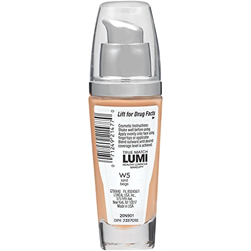 L'Oreal True Match Lumi Luminous Foundation SPF W5 Sand Beige 1oz