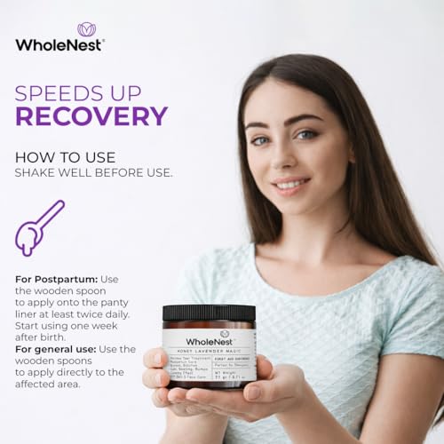 Honey Lavender Perineal Balm | Multi-Purpose Natural Healing Balm | Ideal for Postpartum, Kitchen Burns, Ingrown Toenails & After-Birth Recovery | Gentle Botanical Family Care ? 2.71 oz