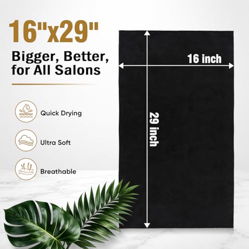 HOMEXCEL 24-Pack Microfiber Salon Towels 16x29 - Lint Free