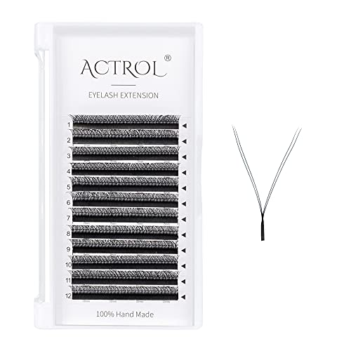 ACTROL YY Eyelashes Extension Lashes Black C Curl 0.07mm 8-12mm Mix Lash Volume Extension Easy Fans Y Shaped Premade Soft Eyelashes Supply