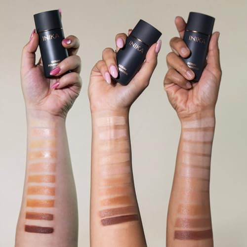 Organic Serum Foundation | Vegan, Buildable Coverage, Weightless Second Skin Feel, Transfer Proof with Skincare Ingredients in Sustainable Packaging. Vivid 25ml