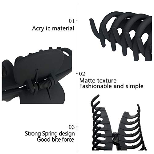 Large Hair Claw Clips 4-Pack | Strong Hold Leopard Print Barrettes