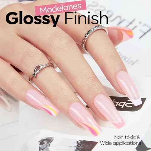 modelones Gel Nail Polish Baby Pink Polish Light Soft Pastel Soap Nail Polish Soak Off Nail Art Gel Manicure Salon DIY Home Gift for Women 15 ML