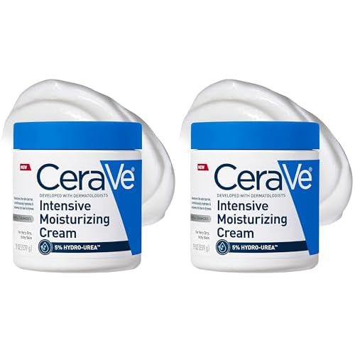 CeraVe Intensive Moisturizing Cream,Body Moisturizer With Shea Butter,72H Hydration + Skin Barrier Repair,Fragrance-Free Body Lotion For Extremely Dry Skin,19oz,(Pack of 2)