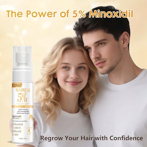 5% Minoxidil Hair Regrowth Spray for Thicker, Stronger Hair