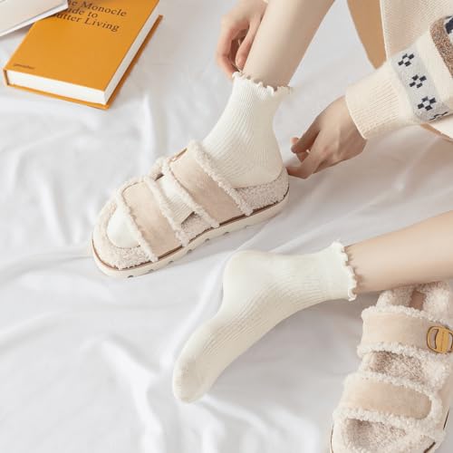 Hstyle Cute Ruffle Ankle Socks - 6 Pairs for Women