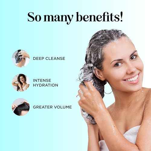 Rosemary Biotin Shampoo and Conditioner Set - Volumizing Shampoo and Conditioner for Thinning Hair for Women & Men with Nourishing B Vitamins - Color Safe Sulfate Paraben & Silicone Free (32 Fl Oz)