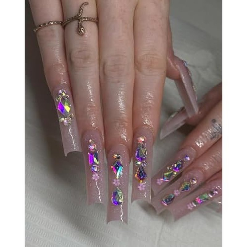 20 Types of 2000 Crystal AB Diamonds Mix Flatback DIY Crafts Rhinestone Crystals 3D Decorations Flat Back Stones Set +Tweezers + Drill Pen