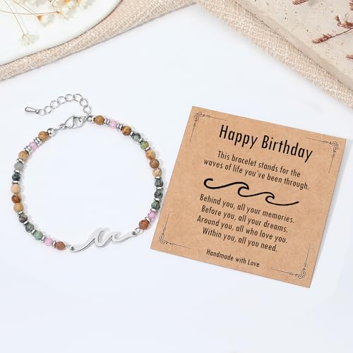 Happy Birthday Wave Bracelet for Women - Friendship Gift from Sister