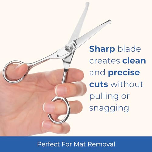 Pet Grooming Scissors Set - Curved & Straight Shears for Dogs Cats