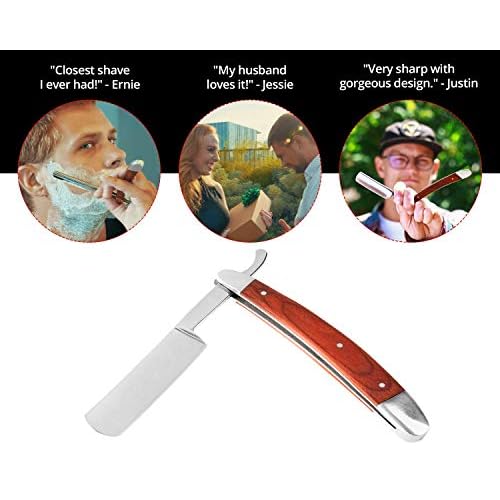 Professional Straight Razor Kit With Strop, Shaving Brush, Leather Strop - Barber Edge Razor Navaja de Barbero