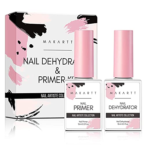 Makartt Nail Primer Natural Nail Dehydrator and Primer for Acrylic Nails Gel Polish Bundle 3 in 1 Nail Glue Gel for Fake Nails(Curing Needed), Super Strong Acrylic Nails Glue