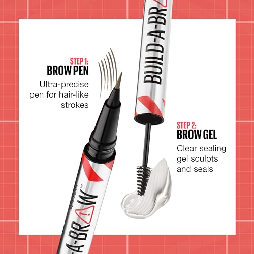 Maybelline Build-A-Brow 2-in-1 Brow Pen & Gel, Black Brown