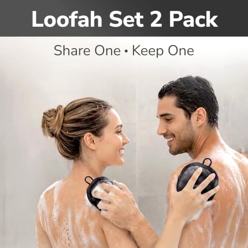 SILKLE Double-Sided Silicone Loofah - Soft & Exfoliating, 2 Pack