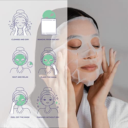 Innerest Original Derma Beauty Collagen Face Masks 24 PK Deep Moisturizing Jojoba Oil Face Mask Skin Care Sheet Masks Set for Beauty & Personal Care Korean Face Mask